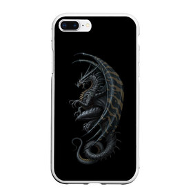 Чехол для iPhone 7Plus/8 Plus матовый с принтом Black Dragon в Новосибирске, Силикон | Область печати: задняя сторона чехла, без боковых панелей | beast | dinosaur | dragon | fire | hunter | ice | monster | predator | reptile | динозавр | дракон | зверь | лед | ледяной | монстр | огненный | огонь | охотник | хищник