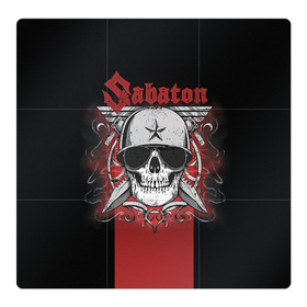 Магнитный плакат 3Х3 с принтом Sabaton Army Skull в Новосибирске, Полимерный материал с магнитным слоем | 9 деталей размером 9*9 см | battle metal | sabaton | военный рок | йоаким броден | крис рёланд | пар сундстрём | рок | рок группа | хэви метал | шведская группа | шведский рок
