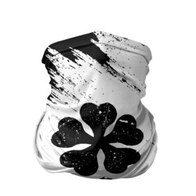 Бандана-труба 3D с принтом ЧЁРНЫЙ КЛЕВЕР в Новосибирске, 100% полиэстер, ткань с особыми свойствами — Activecool | плотность 150‒180 г/м2; хорошо тянется, но сохраняет форму | asta | black bull | black clover | bull | clover | аста | бык | клевер | чёрный бык | чёрный клевер