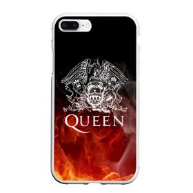 Чехол для iPhone 7Plus/8 Plus матовый с принтом QUEEN в Новосибирске, Силикон | Область печати: задняя сторона чехла, без боковых панелей | queen | rock | we will rock you | брайан мэи | группа queen | группа квин | джон дикон | квин | королева | король | роджер тейлор | рок | фредди меркьюри