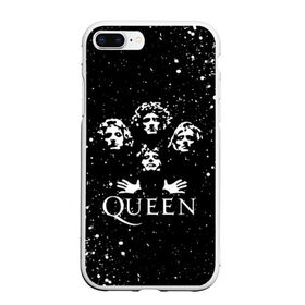 Чехол для iPhone 7Plus/8 Plus матовый с принтом QUEEN в Новосибирске, Силикон | Область печати: задняя сторона чехла, без боковых панелей | queen | rock | we will rock you | брайан мэи | группа queen | группа квин | джон дикон | квин | королева | король | роджер тейлор | рок | фредди меркьюри