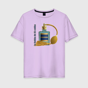 Женская футболка хлопок Oversize с принтом Faradenza (Little Big) в Новосибирске, 100% хлопок | свободный крой, круглый ворот, спущенный рукав, длина до линии бедер
 | little big | ильич | илья прусикин | литл биг | литтл биг | одеколон faradenza | одеколон фараденза | фараденза | фараденца