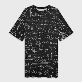 Платье-футболка 3D с принтом Математические формулы в Новосибирске,  |  | formula | math | school | алгебра | математика | матеша | предметы | теорема | универ | физика | формула | школа