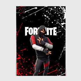 Постер с принтом FORTNITE IKONIK в Новосибирске, 100% бумага
 | бумага, плотность 150 мг. Матовая, но за счет высокого коэффициента гладкости имеет небольшой блеск и дает на свету блики, но в отличии от глянцевой бумаги не покрыта лаком | fortnite | fortnite 2 | fortnite x | ikonik | marshmello | ninja | ninja streamer | streamer | иконик | маршмелло | ниндзя | фортнайт | фортнайт 2 | фортнайт глава 2