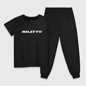 Детская пижама хлопок с принтом Niletto в Новосибирске, 100% хлопок |  брюки и футболка прямого кроя, без карманов, на брюках мягкая резинка на поясе и по низу штанин
 | Тематика изображения на принте: logo | niletto | логотип | любимка niletto | нилето