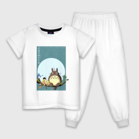 Детская пижама хлопок с принтом Мой сосед Тоторо в Новосибирске, 100% хлопок |  брюки и футболка прямого кроя, без карманов, на брюках мягкая резинка на поясе и по низу штанин
 | anime | аниме | мой сосед тоторо | мультик | тоторо | японский мультфильм