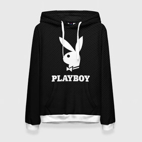 Женская толстовка 3D с принтом PLAYBOY | ПЛЕЙБОЙ (Z) в Новосибирске, 100% полиэстер  | двухслойный капюшон со шнурком для регулировки, мягкие манжеты на рукавах и по низу толстовки, спереди карман-кенгуру с мягким внутренним слоем. | brand | brazzers | faketaxi | hub | mode | playboy | бразерс | бренд | мода | фейк такси