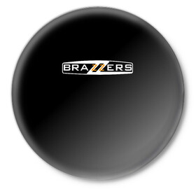 Значок с принтом БРАЗЗЕРС ЛОГО | BRAZZERS LOGO (Z) в Новосибирске,  металл | круглая форма, металлическая застежка в виде булавки | Тематика изображения на принте: brand | brazzers | fake taxi | faketaxi | hub | mode | playboy | бразерс | бренд | мода | фейк такси