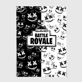 Постер с принтом Fortnite & Marshmello в Новосибирске, 100% бумага
 | бумага, плотность 150 мг. Матовая, но за счет высокого коэффициента гладкости имеет небольшой блеск и дает на свету блики, но в отличии от глянцевой бумаги не покрыта лаком | fortnite | marshmello | диджей | игра | клуб | клубная музыка | компьютерная игра | маршмеллоу | маршмэлло | маршмэллоу | музыка | симулятор | фортнайт | электронная