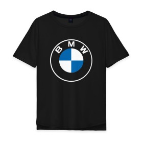 Мужская футболка хлопок Oversize с принтом BMW LOGO 2020 в Новосибирске, 100% хлопок | свободный крой, круглый ворот, “спинка” длиннее передней части | Тематика изображения на принте: bmw | bmw motorsport | bmw performance | carbon | m | motorsport | performance | sport | бмв | карбон | моторспорт | спорт