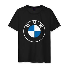 Мужская футболка хлопок с принтом BMW LOGO 2020 в Новосибирске, 100% хлопок | прямой крой, круглый вырез горловины, длина до линии бедер, слегка спущенное плечо. | bmw | bmw motorsport | bmw performance | carbon | m | motorsport | performance | sport | бмв | карбон | моторспорт | спорт