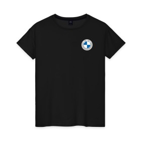 Женская футболка хлопок с принтом BMW LOGO 2020 в Новосибирске, 100% хлопок | прямой крой, круглый вырез горловины, длина до линии бедер, слегка спущенное плечо | bmw | bmw performance | m | motorsport | performance | бмв | бэха | моторспорт