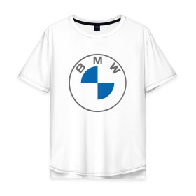 Мужская футболка хлопок Oversize с принтом BMW LOGO 2020 в Новосибирске, 100% хлопок | свободный крой, круглый ворот, “спинка” длиннее передней части | bmw | bmw motorsport | bmw performance | carbon | m | motorsport | performance | sport | бмв | карбон | моторспорт | спорт