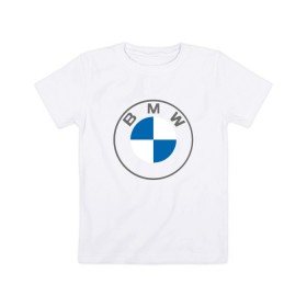Детская футболка хлопок с принтом BMW LOGO 2020 в Новосибирске, 100% хлопок | круглый вырез горловины, полуприлегающий силуэт, длина до линии бедер | bmw | bmw motorsport | bmw performance | carbon | m | motorsport | performance | sport | бмв | карбон | моторспорт | спорт