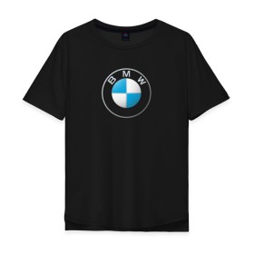 Мужская футболка хлопок Oversize с принтом BMW LOGO 2020 в Новосибирске, 100% хлопок | свободный крой, круглый ворот, “спинка” длиннее передней части | bmw | bmw motorsport | bmw performance | carbon | m | motorsport | performance | sport | бмв | карбон | моторспорт | спорт