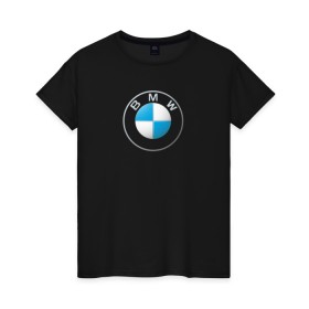 Женская футболка хлопок с принтом BMW LOGO 2020 в Новосибирске, 100% хлопок | прямой крой, круглый вырез горловины, длина до линии бедер, слегка спущенное плечо | bmw | bmw motorsport | bmw performance | carbon | m | motorsport | performance | sport | бмв | карбон | моторспорт | спорт