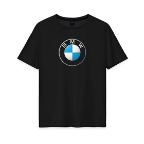 Женская футболка хлопок Oversize с принтом BMW LOGO 2020 в Новосибирске, 100% хлопок | свободный крой, круглый ворот, спущенный рукав, длина до линии бедер
 | bmw | bmw motorsport | bmw performance | carbon | m | motorsport | performance | sport | бмв | карбон | моторспорт | спорт