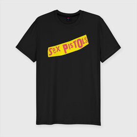 Мужская футболка хлопок Slim с принтом Sex Pistols в Новосибирске, 92% хлопок, 8% лайкра | приталенный силуэт, круглый вырез ворота, длина до линии бедра, короткий рукав | rock | stephen philip | глен мэтлок | музыка | панк рок | пол кук | рок | сид вишес | стив джонс