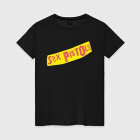 Женская футболка хлопок с принтом Sex Pistols в Новосибирске, 100% хлопок | прямой крой, круглый вырез горловины, длина до линии бедер, слегка спущенное плечо | rock | stephen philip | глен мэтлок | музыка | панк рок | пол кук | рок | сид вишес | стив джонс