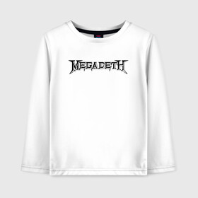 Детский лонгслив хлопок с принтом Megadeth в Новосибирске, 100% хлопок | круглый вырез горловины, полуприлегающий силуэт, длина до линии бедер | dave mustaine | megadeth | music | rock | дирк вербурен | дэвид эллефсон | дэйв мастейн | кико лоурейро | мегадеф | музыка | рок | трэш метал | хард рок | хеви метал