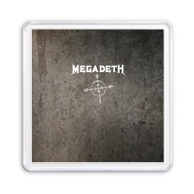 Магнит 55*55 с принтом Megadeth в Новосибирске, Пластик | Размер: 65*65 мм; Размер печати: 55*55 мм | dave mustaine | megadeth | music | rock | дирк вербурен | дэвид эллефсон | дэйв мастейн | кико лоурейро | мегадеф | музыка | рок | трэш метал | хард рок | хеви метал