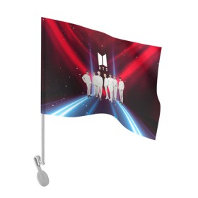 Флаг для автомобиля с принтом BTS в Новосибирске, 100% полиэстер | Размер: 30*21 см | bangtanboys | blackpink | bts | btsarmy | jhope | jimin | jin | jungkook | kimtaehyung | kpop | suga | taehyung | бтс | кпоп