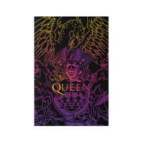 Обложка для паспорта матовая кожа с принтом QUEEN в Новосибирске, натуральная матовая кожа | размер 19,3 х 13,7 см; прозрачные пластиковые крепления | queen | rock | we will rock you | брайан мэи | группа queen | группа квин | джон дикон | квин | королева | король | роджер тейлор | рок | фредди меркьюри