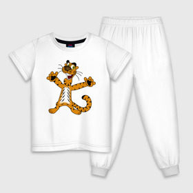 Детская пижама хлопок с принтом Тигренок в Новосибирске, 100% хлопок |  брюки и футболка прямого кроя, без карманов, на брюках мягкая резинка на поясе и по низу штанин
 | cat | tiger | животные | кот | котик | котятки | кошак | кошка | моська | рисунок | тигр | тигренок