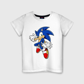 Детская футболка хлопок с принтом Sonic в Новосибирске, 100% хлопок | круглый вырез горловины, полуприлегающий силуэт, длина до линии бедер | доктор эггман | ёж соник | соник | соник в кино