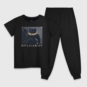 Детская пижама хлопок с принтом BVLGAKOV в Новосибирске, 100% хлопок |  брюки и футболка прямого кроя, без карманов, на брюках мягкая резинка на поясе и по низу штанин
 | bvlgakov | bvlgari | lvmh | антибренд | бренд | брендовы | брэнд | булгаков | булгари | знак | значок | как | кольцо | компания | кот | лого | логотип | мастер и маргарита | пародия | парфюм | прикол | серьги | символ