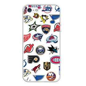 Чехол для iPhone 5/5S матовый с принтом NHL PATTERN в Новосибирске, Силикон | Область печати: задняя сторона чехла, без боковых панелей | Тематика изображения на принте: anaheim ducks | arizona coyotes | boston bruins | buffalo sabres | calgary flames | canadiens de montreal | carolina hurricanes | chicago blackhawks | colorado avalanche | columbus blue jackets | dallas stars | detroit red wings | edmonton oil | hockey | 