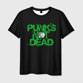 Мужская футболка 3D с принтом Punks Not Dead в Новосибирске, 100% полиэфир | прямой крой, круглый вырез горловины, длина до линии бедер | art | punk | punks not dead | rock | sons of anarchy | анархия | арт | группа | егор летов | логотип | музыка | надпись | панк | панк рок | прикольная | рок | свобода | хаос