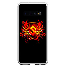 Чехол для Samsung Galaxy S10 с принтом Sabaton в Новосибирске, Силикон | Область печати: задняя сторона чехла, без боковых панелей | blood | fire | logo | rock | sabaton | группа | кровь | логотип | надпись | огонь | патрик йоханссон | рок | сабатон | символ | хэви метал | швеция