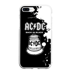 Чехол для iPhone 7Plus/8 Plus матовый с принтом AC DC Back in Black в Новосибирске, Силикон | Область печати: задняя сторона чехла, без боковых панелей | ac dc | acdc | acdc ас дс | angus | back in black | highway to hell | mckinnon | young | австралийская | ангус янг | ас дс | асдс | блюз | в форме | гитара | группа | крис слэйд | метал | молния | музыка | п | певец | рок | рок н ролл