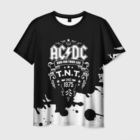 Мужская футболка 3D с принтом AC/DC T.N.T. в Новосибирске, 100% полиэфир | прямой крой, круглый вырез горловины, длина до линии бедер | ac dc | acdc | acdc ас дс | angus | back in black | highway to hell | mckinnon | young | австралийская | ангус янг | ас дс | асдс | блюз | в форме | гитара | группа | крис слэйд | метал | молния | музыка | п | певец | рок | рок н ролл