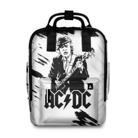 Женский рюкзак 3D с принтом AC/DC в Новосибирске, 100% полиэстер | лямки с регулируемой длиной, сверху ручки, чтобы рюкзак нести как сумку. Основное отделение закрывается на молнию, как и внешний карман. Внутри два дополнительных кармана, один из которых закрывается на молнию. По бокам два дополнительных кармашка, куда поместится маленькая бутылочка
 | ac dc | acdc | acdc ас дс | angus | back in black | highway to hell | mckinnon | young | австралийская | ангус янг | ас дс | асдс | блюз | в форме | гитара | группа | крис слэйд | метал | молния | музыка | п | певец | рок | рок н ролл