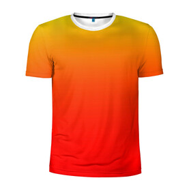 Мужская футболка 3D спортивная с принтом Оранж в Новосибирске, 100% полиэстер с улучшенными характеристиками | приталенный силуэт, круглая горловина, широкие плечи, сужается к линии бедра | orange | желто красный | кислотный | красно желтый | оранж | переход | текстуры | яркий