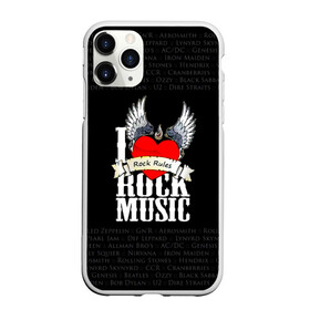 Чехол для iPhone 11 Pro матовый с принтом ROCK в Новосибирске, Силикон |  | ac dc | beatles | iron maiden | kiss | metallica | nirvana | ozzy | pink floyd | queen | rock | rolling stones | ас дс | группа | крылья | музыка | надпись | перья | рок | сердце