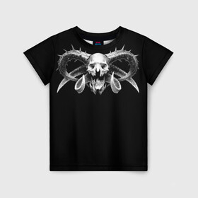 Детская футболка 3D с принтом Сатана в Новосибирске, 100% гипоаллергенный полиэфир | прямой крой, круглый вырез горловины, длина до линии бедер, чуть спущенное плечо, ткань немного тянется | дьявол | пентаграмма | сатана