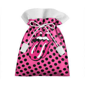 Подарочный 3D мешок с принтом rolling stones pink logo в Новосибирске, 100% полиэстер | Размер: 29*39 см | Тематика изображения на принте: mick jagger | music | rock | rolling stones | музыка | рок