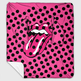 Плед с рукавами с принтом rolling stones pink logo в Новосибирске, 100% полиэстер | Закругленные углы, все края обработаны. Ткань не мнется и не растягивается. Размер 170*145 | mick jagger | music | rock | rolling stones | музыка | рок