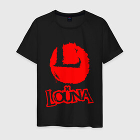 Мужская футболка хлопок с принтом Louna в Новосибирске, 100% хлопок | прямой крой, круглый вырез горловины, длина до линии бедер, слегка спущенное плечо. | louna | tracktor bowling | альтернативный метал | альтернативный рок | гранж | лу | луна | ню метал | панк рок | хард рок