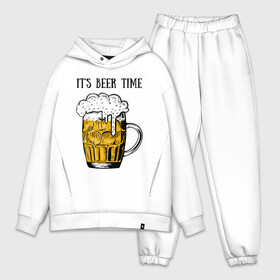 Мужской костюм хлопок OVERSIZE с принтом Its beer time в Новосибирске,  |  | beer | beer time | its beer time | надпись