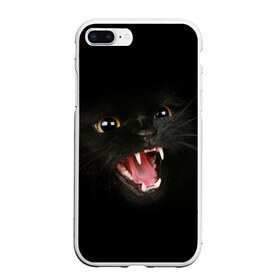 Чехол для iPhone 7Plus/8 Plus матовый с принтом Злой Котик в Новосибирске, Силикон | Область печати: задняя сторона чехла, без боковых панелей | Тематика изображения на принте: angry | animal | animals | beast | black | cat | kitten | британец | британка | животное | животные | зверек | зверь | злая | злой | кот | котейка | котенок | котэ | кошка | кошки | черная