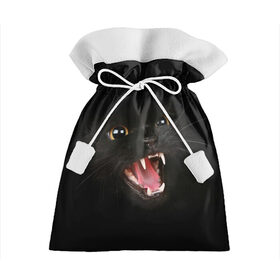 Подарочный 3D мешок с принтом Злой Котик в Новосибирске, 100% полиэстер | Размер: 29*39 см | angry | animal | animals | beast | black | cat | kitten | британец | британка | животное | животные | зверек | зверь | злая | злой | кот | котейка | котенок | котэ | кошка | кошки | черная