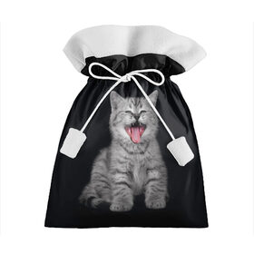 Подарочный 3D мешок с принтом Котенок в Новосибирске, 100% полиэстер | Размер: 29*39 см | animal | animals | beast | black | cat | kitten | животное | животные | зверек | зверь | кот | котейка | котенок | котики | котэ | кошка | кошки | черная