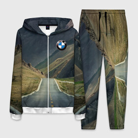 Мужской костюм 3D с принтом BMW в Новосибирске, 100% полиэстер | Манжеты и пояс оформлены тканевой резинкой, двухслойный капюшон со шнурком для регулировки, карманы спереди | bmw | germany | mountains | nature | power | prestige | road | бмв | германия | горы | дорога | мощь | престиж | природа