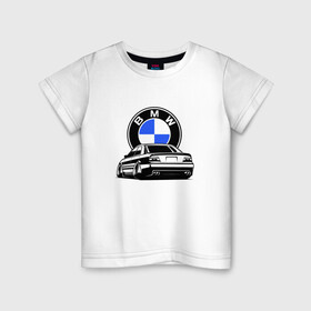 Детская футболка хлопок с принтом BMW (JDM) в Новосибирске, 100% хлопок | круглый вырез горловины, полуприлегающий силуэт, длина до линии бедер | bmw | bmw performance | m | motorsport | performance | бмв | бэха | моторспорт