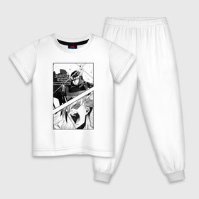Детская пижама хлопок с принтом Gurren lagann в Новосибирске, 100% хлопок |  брюки и футболка прямого кроя, без карманов, на брюках мягкая резинка на поясе и по низу штанин
 | anime | gurren lagann | manga. | аниме | гуррен лаганн | манга