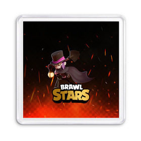 Магнит 55*55 с принтом Brawl stars Mortis Мортис в Новосибирске, Пластик | Размер: 65*65 мм; Размер печати: 55*55 мм | Тематика изображения на принте: brawl | brawl stars | brawlstars | brawl_stars | jessie | mortis | бравл | бравлстарс | мортис